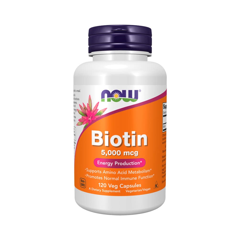Suplemento Now Sports Biotin 5000MCG 60 Cápsulas