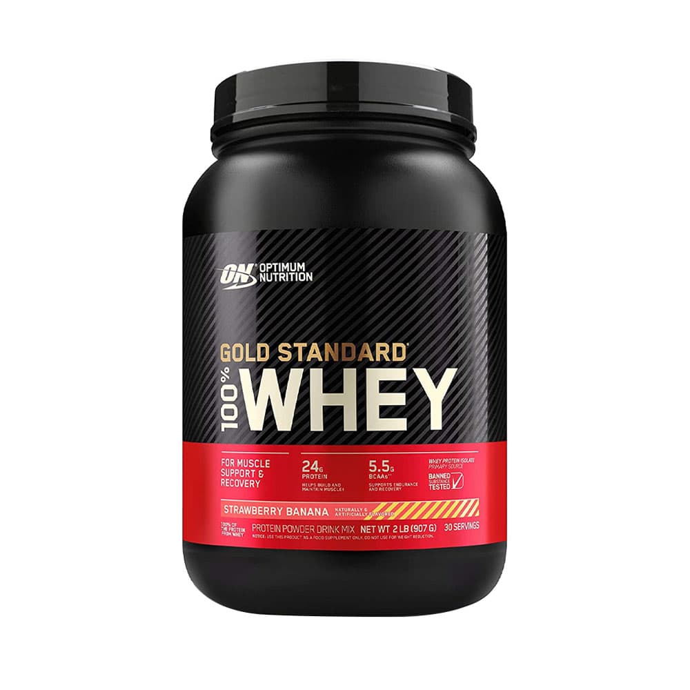Suplemento Optimum Nutrition Gold Standard 100% Whey Morango Banana 907G