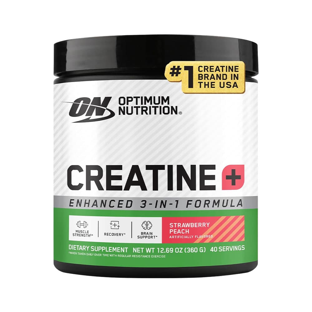 Suplemento Optimum Nutrition Creatine+ Enhanced 3-In-1 Morango Pêssego 360GR