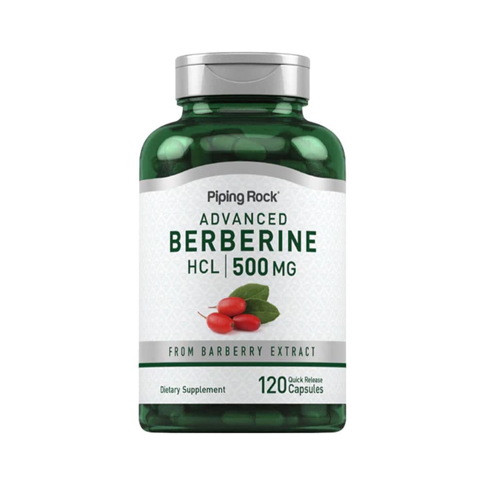 Suplemento Piping Rock Berberine Hcl 500MG 120 Cápsulas