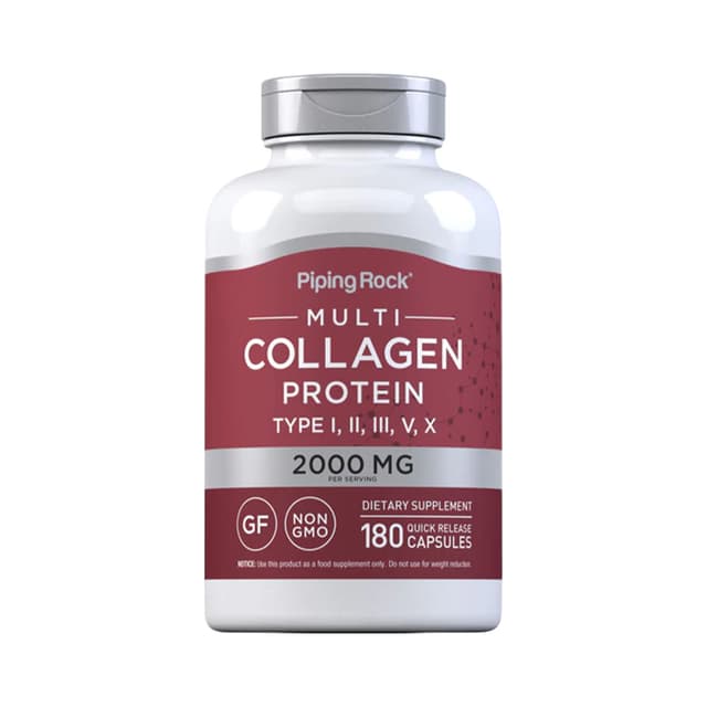 Suplemento Piping Rock Multi Collagen Protein 2000MG 180 Cápsulas