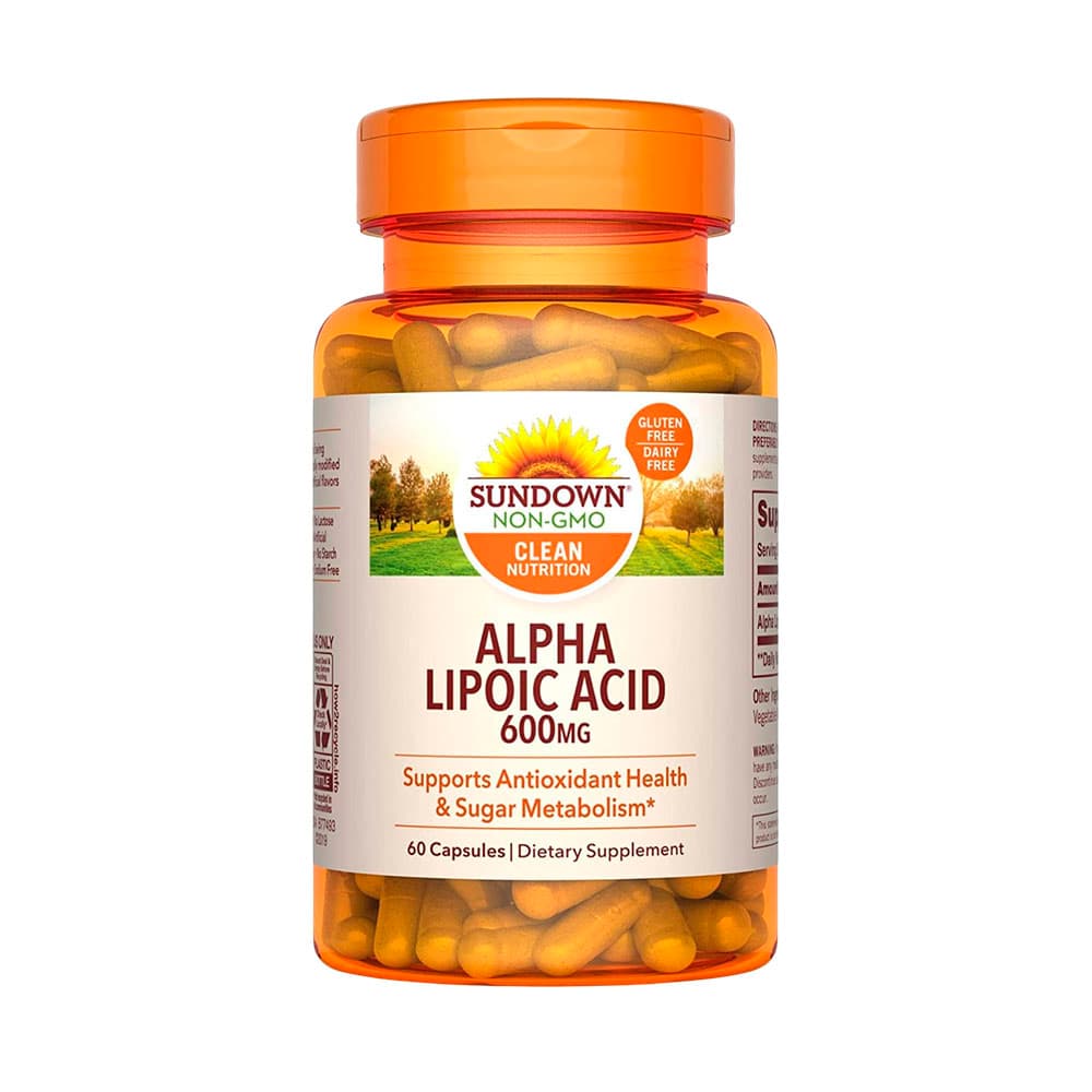 Suplemento Sundown Alpha Lipoic Acid 600MG 60 Cápsulas