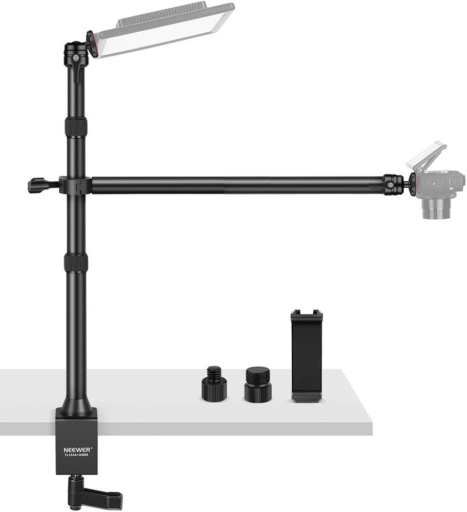 Suporte de Mesa Neewer com Braço Auxiliar TL253A - Preto