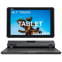 Tablet Fujitsu Arrows Tab Q5010 4GB de RAM / 64GB / Tela 10.1" / Wi-Fi - Preto + Teclado (Recondicionado)