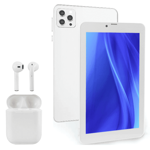 Tablet Rodicar X18 5G / 8GB+256GB / 4000 mAh / 5.0MP+8.0MP / Android 12 / Com Fone de Ouvido Sem Fio - Branco