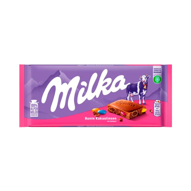 Tablete de Chocolate Bunte Kakaolinsen 100GR Milka