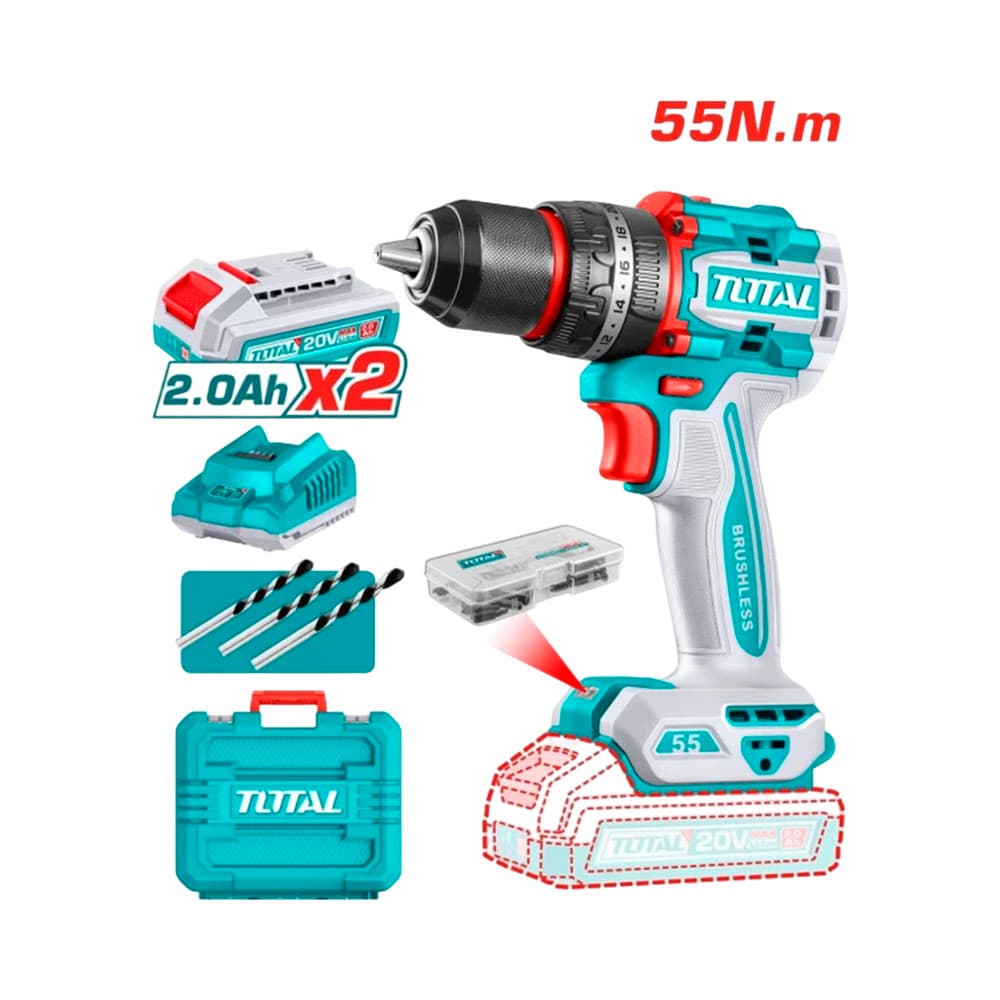Taladro de Impacto Inalámbrico Total Tidli20558 20V 220V