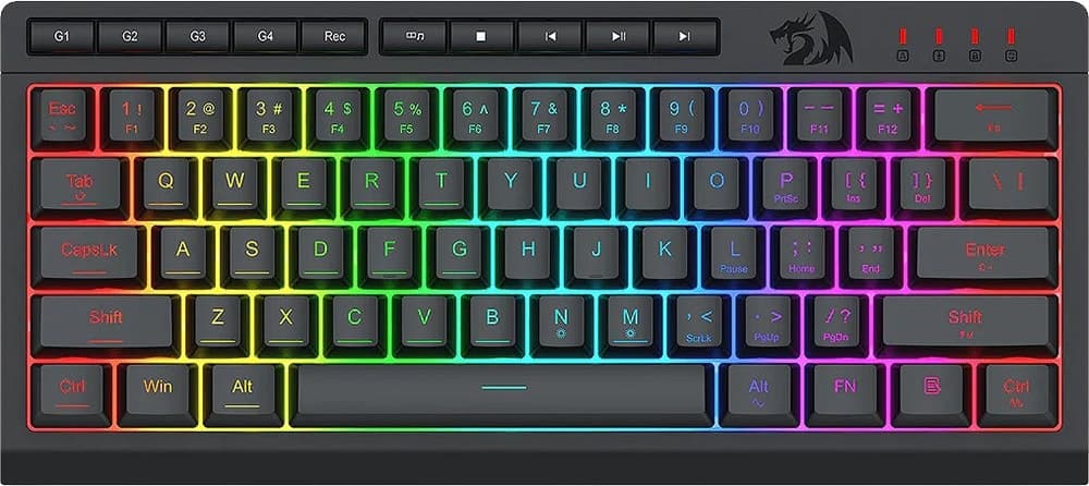 Teclado com Fio Gaming Redragon Shiva K522-RGB Preto