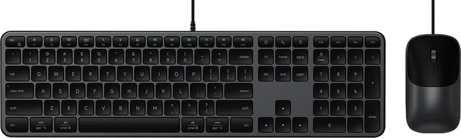 Teclado e Mouse Satechi Slim Clx3 Wired Combo Preto
