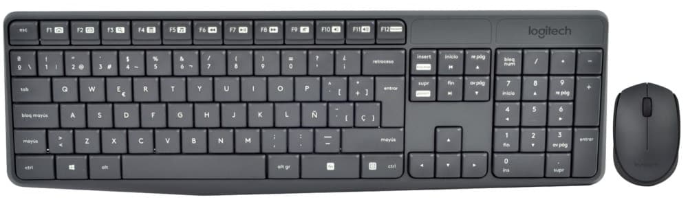 Teclado e Mouse Sem Fio Logitech Mk235 Preto