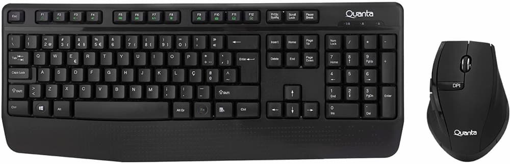 Teclado e Mouse Sem Fio Quanta Qtktm12 - Preto