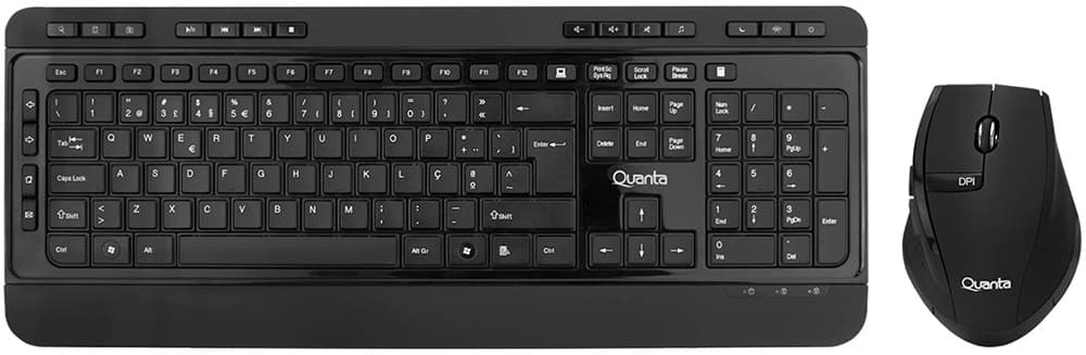 Teclado e Mouse Sem Fio Quanta Qtktm1600 - Preto