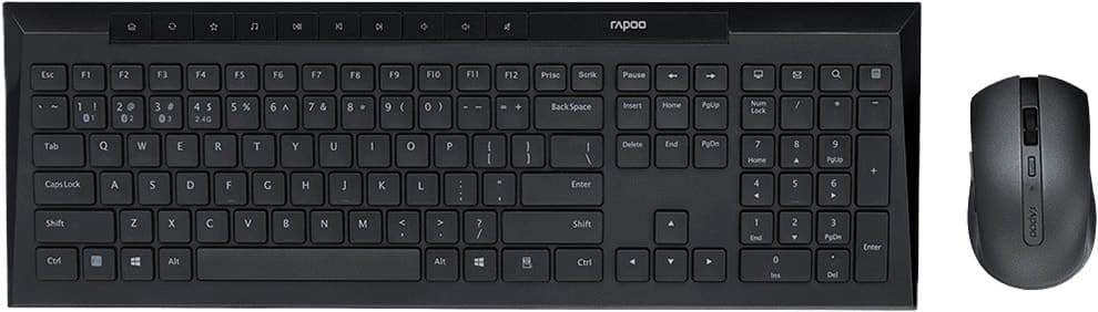 Teclado e Mouse Sem Fio Rapoo 8210M Preto