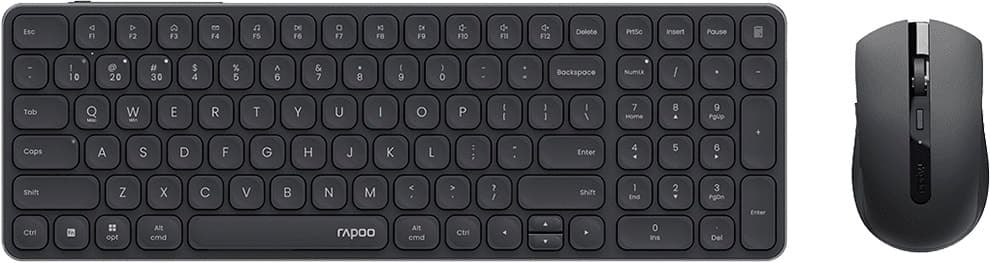 Teclado e Mouse Sem Fio Rapoo 9350S Cinza Escuro