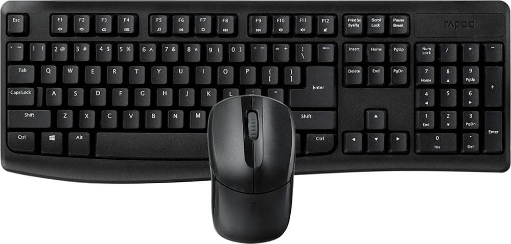 Teclado e Mouse Sem Fio Rapoo X1800 Pro Preto