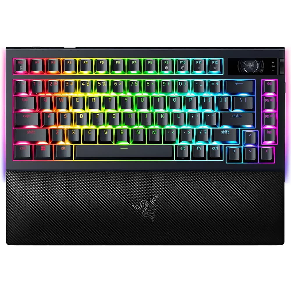 Teclado Gamer Mecânico Razer BlackWidow V4 Pro 75% Wireless / RGB / Inglês - Preto (RZ03-05130200-R3U1)