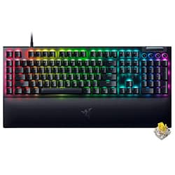 Teclado Gamer Mecânico Razer Blackwidow V4 USB / RGB / Yellow / Inglês - Preto