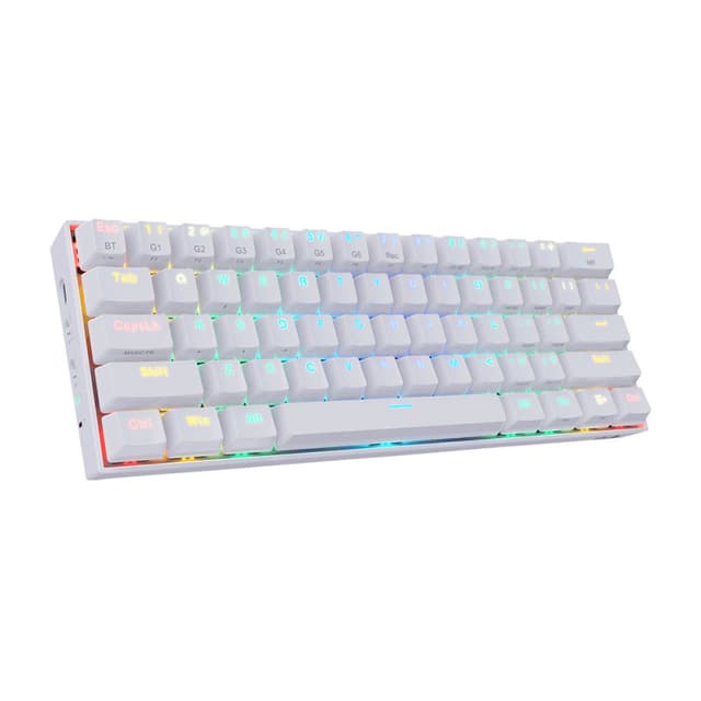 Teclado Gamer Mecânico Redragon K530W-RGB Draconic K530 RGB USB-C Inglês Branco