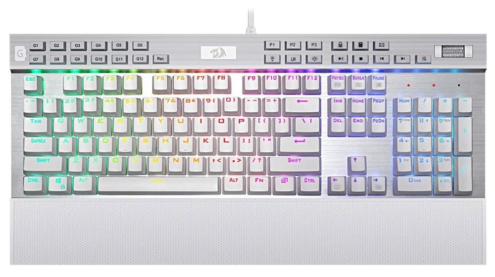 Teclado Gamer Mecânico Redragon K550W-1 Yama USB RGB Inglês Branco