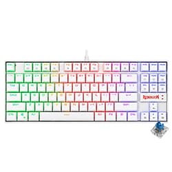 Teclado Gamer Mecânico Redragon Kumara USB RGB Inglês Branco