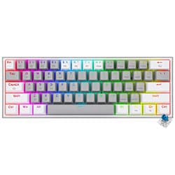 Teclado Gamer Mecânico Redragon K617-R Fizz Rainbow Mini USB / RGB / Blue / Inglês - Cinza / Branco