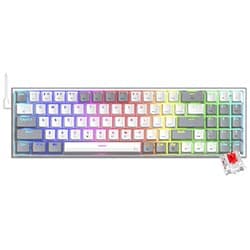 Teclado Gamer Mecânico Redragon K628WG-RGB Pollux USB / RGB / RED / Inglês - Branco / Cinza