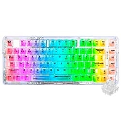 Teclado Gamer Mecânico Redragon K649CT-RGB-Pro Elf Pro Wireless / Inglês - Transparente