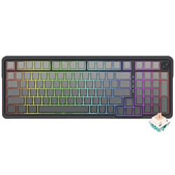 Teclado Gamer Mecânico Redragon K686SP-RGB-PRO Eisa Pro Wireless / RGB / Inglês - Preto / Cinza