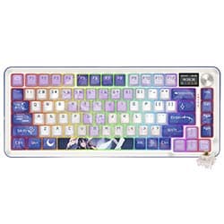 Teclado Gamer Mecânico Redragon K708AK-RGB-Pro Flekact Pro Wireless / RGB / Inglês - Azul / Branco