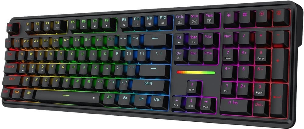 Teclado Gamer Mecânico Redragon K745-RGB Antonium 108 USB / RGB / Inglês - Preto