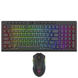 Combo Gamer Redragon S142 Rylo Pro Wireless RGB Inglês Preto