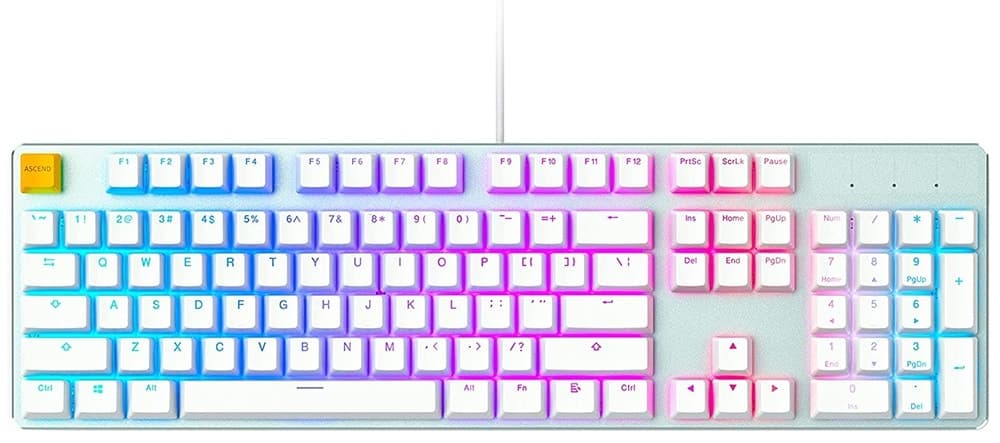 Teclado Glorious Gmmk-Fs-Brn-W RGB Branco com Fio (Inglês)