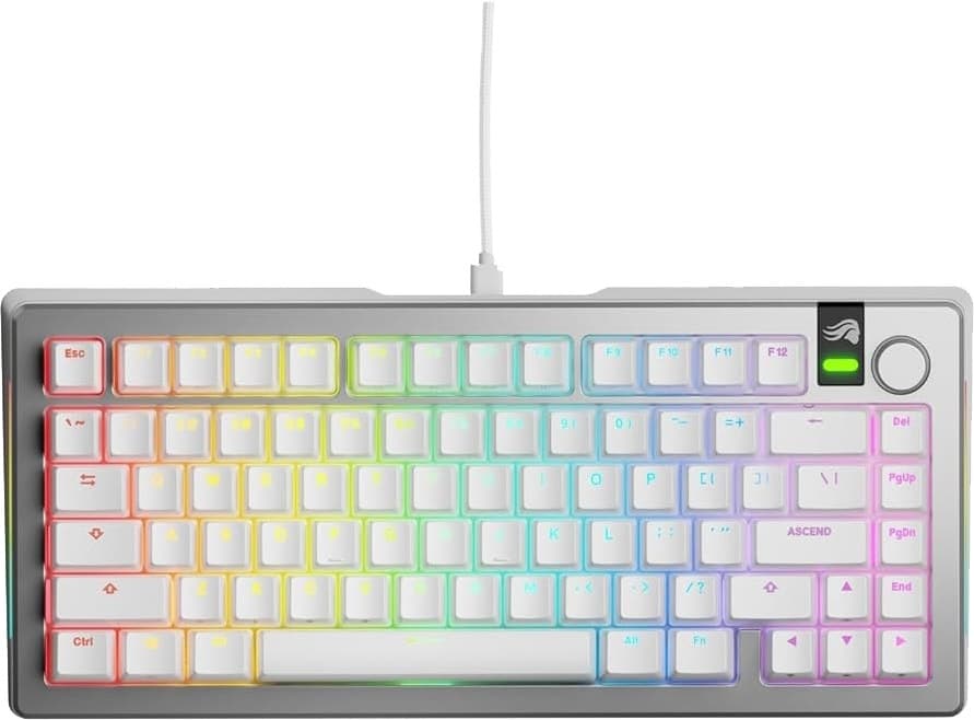 Teclado Gaming Glorious Gmmk 3 Pro RGB Prateado - com Cabo