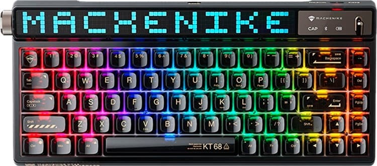 Teclado Gaming Machenike Kt68 Pro Smart Screen Switch Yellow