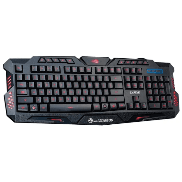 Teclado Gaming Marvo K636 USB Inglês Preto
