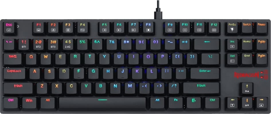 Teclado Gamer Redragon Aps Pro K607P-Kbs Preto (Inglês com Fio) Switch Blue