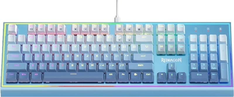 Teclado Gaming Redragon K654GWB-RGB com Fio Mecânico