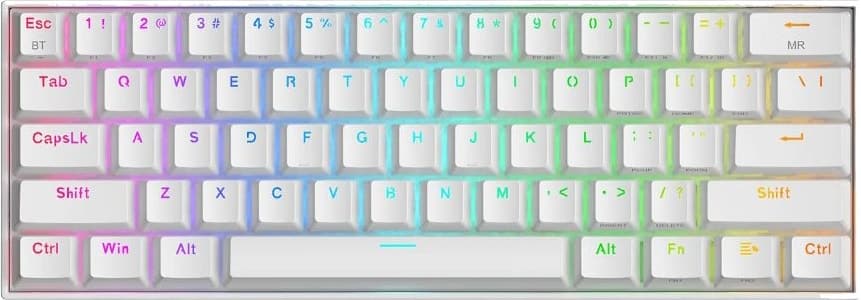 Teclado Gamer Redragon Draconic Pro K530W-RGB-Pro Branco (Inglês Com Fio)
