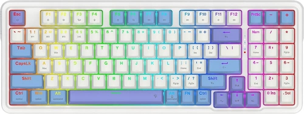 Teclado Gaming Redragon Gloria Pro K664WBP-RGB-Pro Branco (Inglês - 3 Modos)