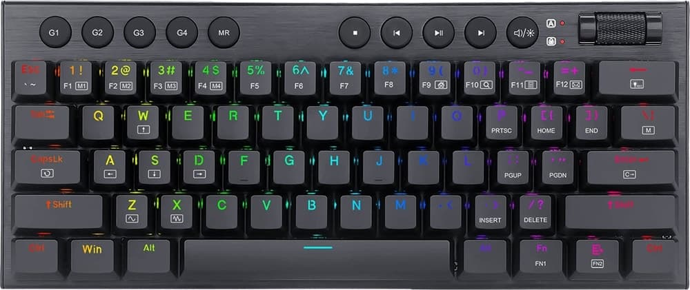 Teclado Gamer Redragon Horus Mini Pro K632-RGB Preto Sem Fio Switch Vermelho