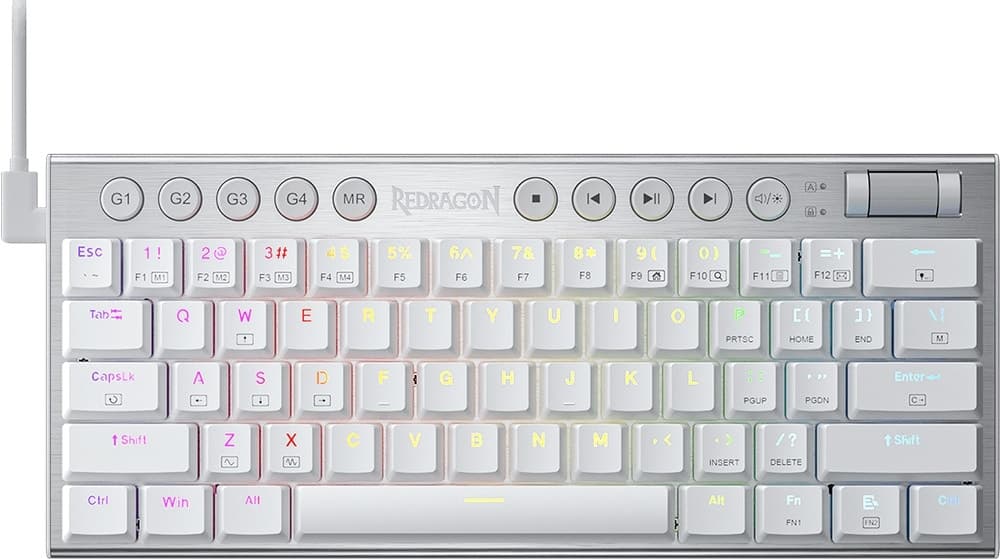 Teclado Gaming Redragon Horus Mini Pro K632W-RGB Branco Switch Vermelho