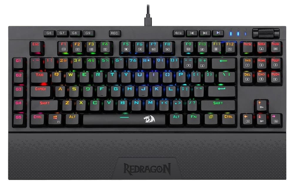 Teclado Gamer Redragon K588RGB-Pro BroadsWord Pro USB Preto (Inglês - com Fio)