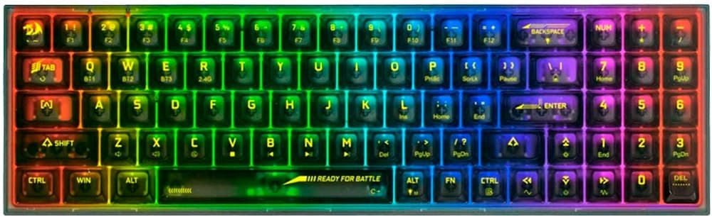 Teclado Gamer Redragon Pollux Pro K628CTB-RGB-Pro (Inglês - 3 Modos) Switch Hot-Swap
