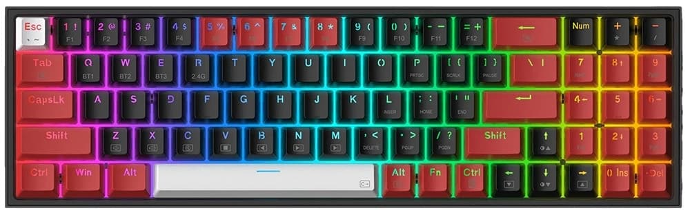 Teclado Gamer Redragon Pollux Pro K628RGB-Pro (Inglês - 3 Modos) Switch Red