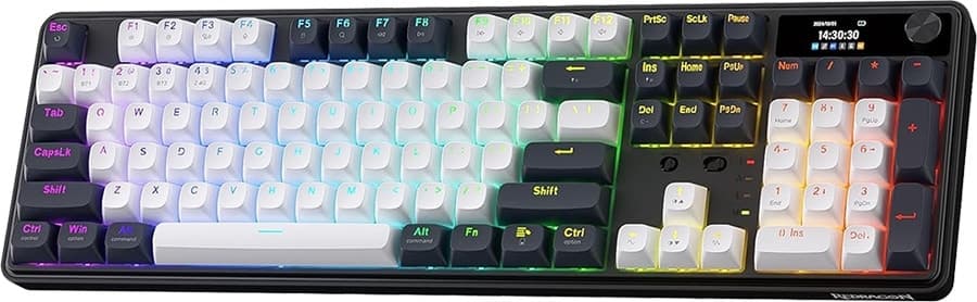 Teclado Gaming Redragon Wyvern LCD Pro K761WB-RGB-Pro Azul/Branco