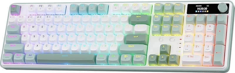 Teclado Gaming Redragon Wyvern LCD Pro K761WG-RGB-Pro Verde/Branco
