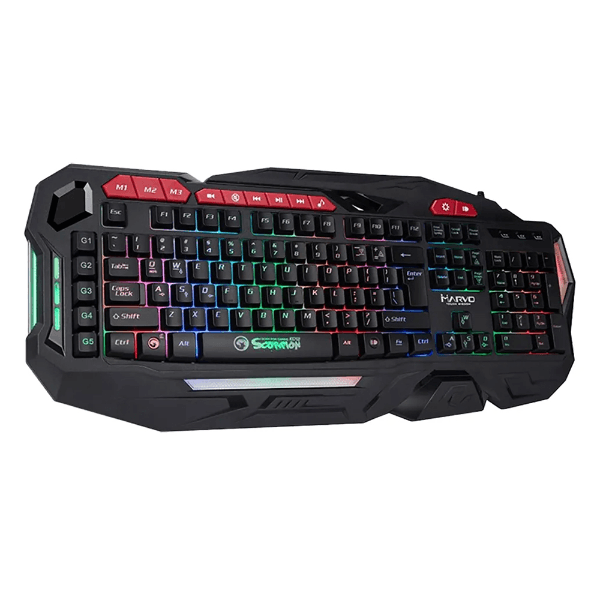 Teclado Gaming Marvo Kg760 Com Fio Preto/Vermelho