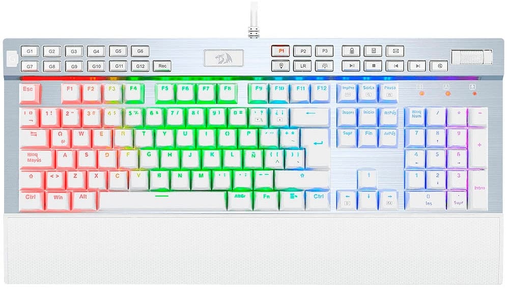 Teclado Gamer Redragon K550W-RGB-1 Yama USB Branco