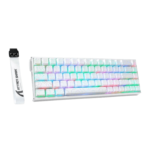 Teclado USB Attack Shark X68 Max Magnetic Switch White Contour Line