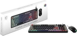 Teclado USB Msi Forge Gk110 Com Mouse Preto